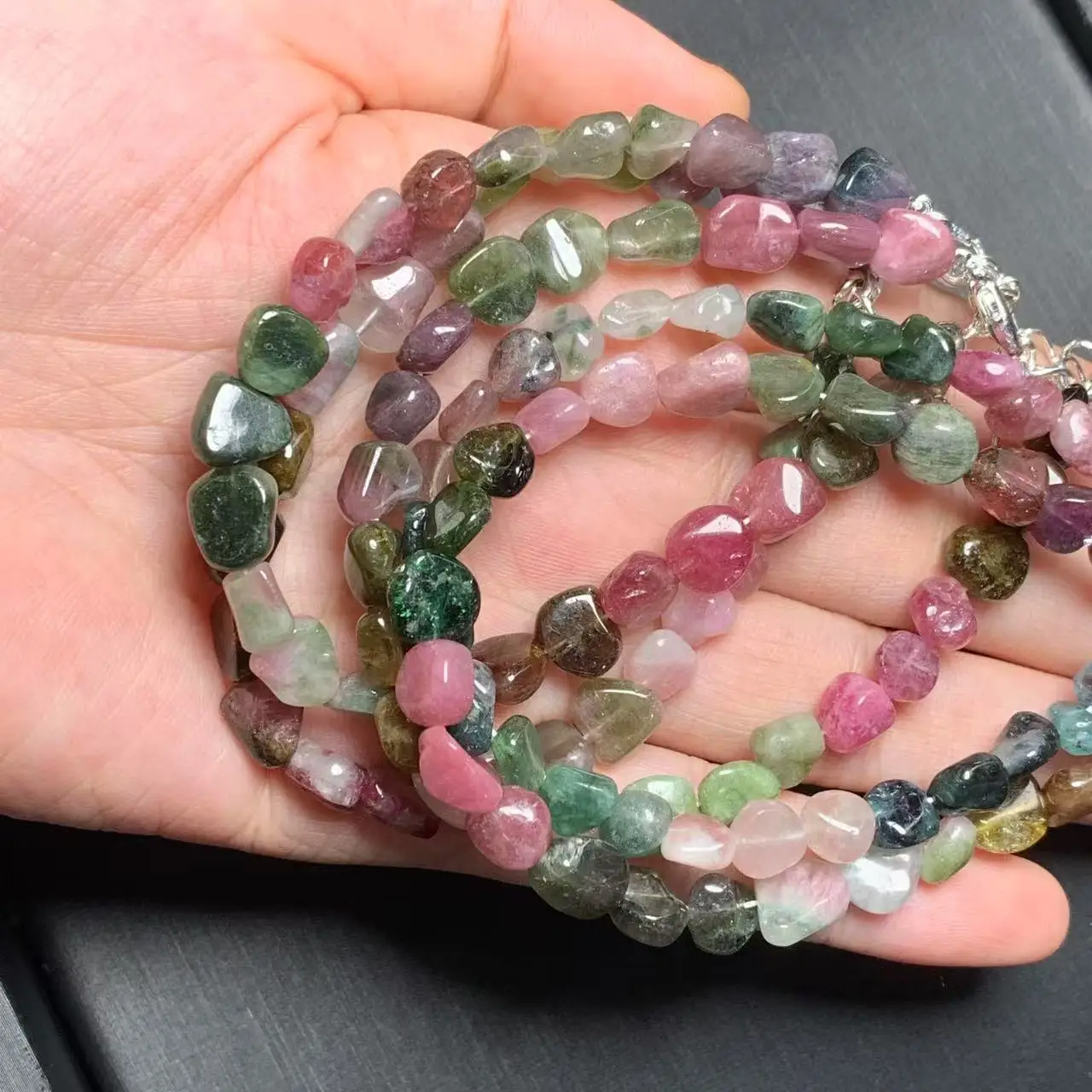 Natural Tourmaline Bracelet colorful Stone Bucket Jewelry Wholesale Design Handmade GEM Beads Healing Women MEN Jewelry Gifts