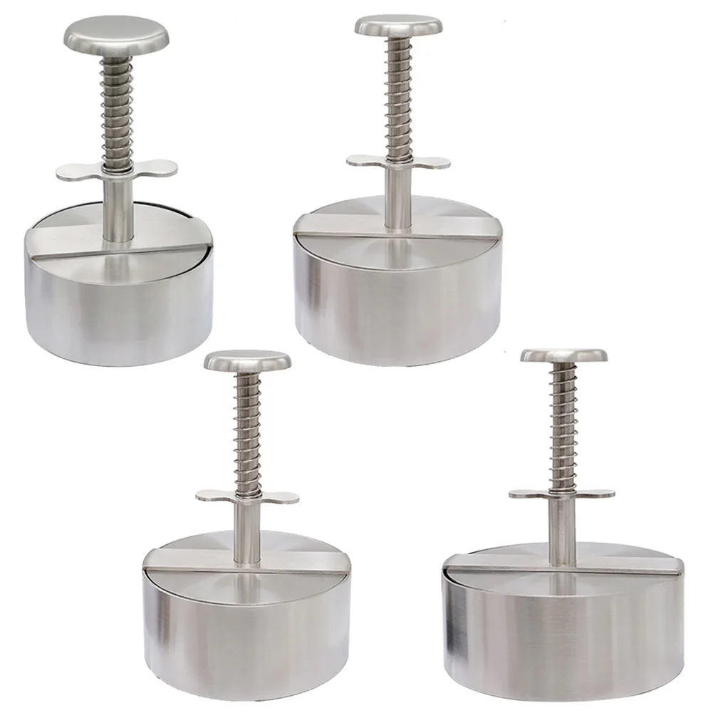 Round Adjustable Hamburger Patty Maker Non-Stick Stainless Steel Easy Release Hamburger Patty Press For Beef Meat BBQ Barbecue hamburger press,hamburger press maker