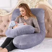 140x70cm 3000g 6.6lb Soft Pregnant Pillow U Type Lumbar Pillow Multi Function Side Protect Cushion for Pregnancy Women  velvet 1