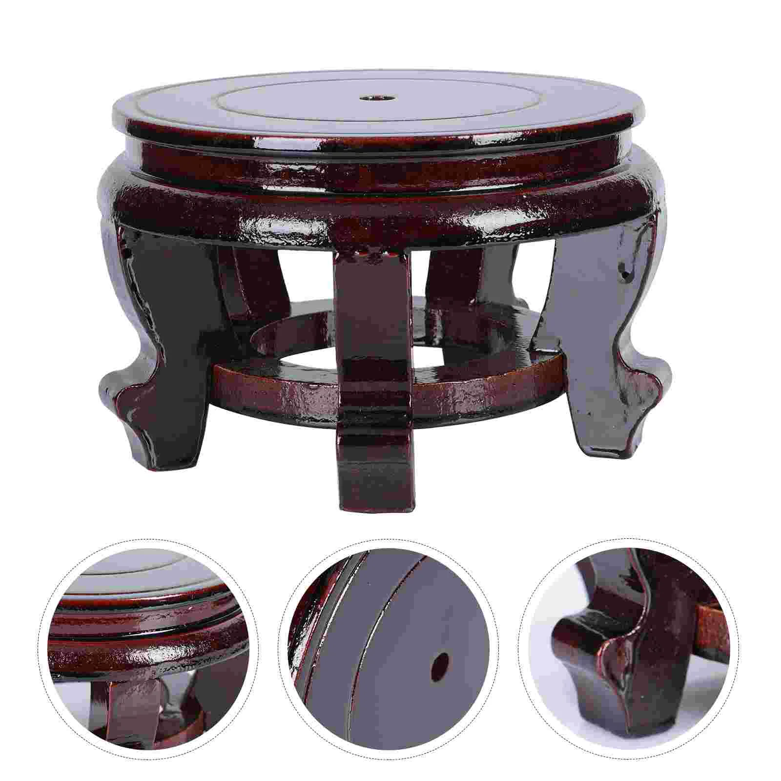 

Flower Pot Wooden Base Teapot Holder Home Decor Jar Rack Planter Glass Tray Fish Tank Stand Versatile Decorate
