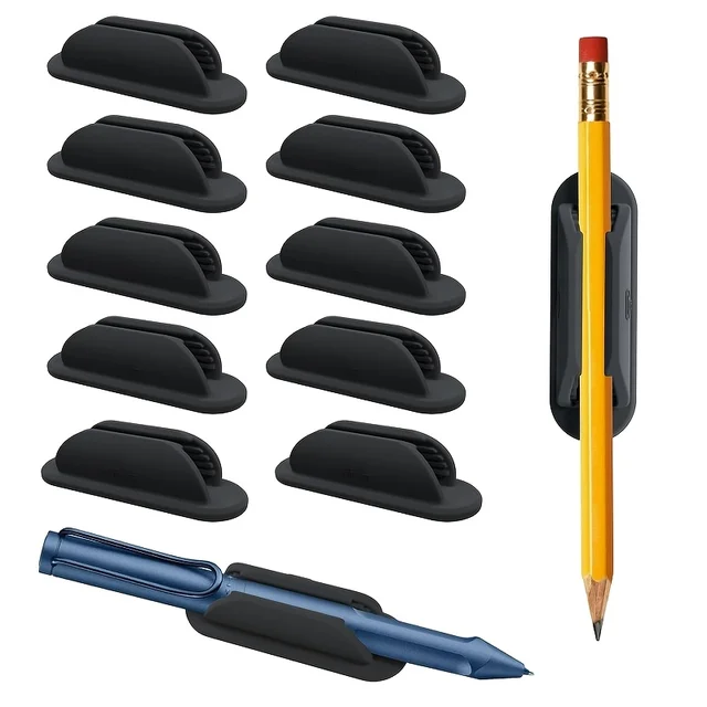 3/6Silicone Pen Holder Desktop Storage, Upgraded Self-adhesive Elastic Pen Holder, Suitable for Office, School, Classroom Walls 1