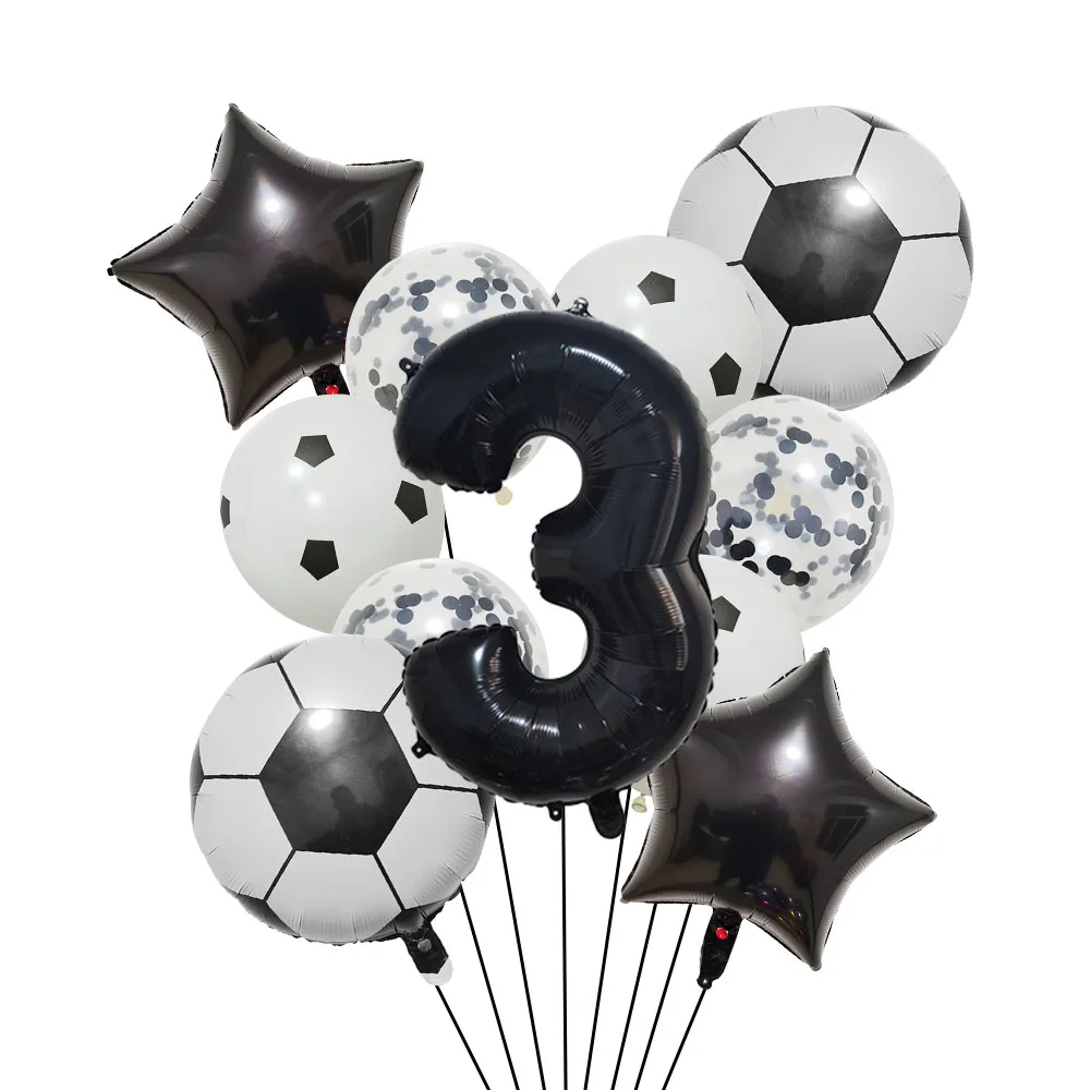 Helium Foil Soccer Balloons - 32-Inch Green Number Ball Sports Party Decorations