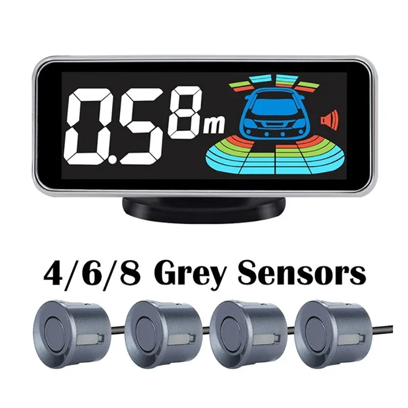 

4/6/8 Sensor Alarm Multiple Radar Parking Sensor Kit Backlight Parktronic LED Display System Backup Monitor Detector Assistant