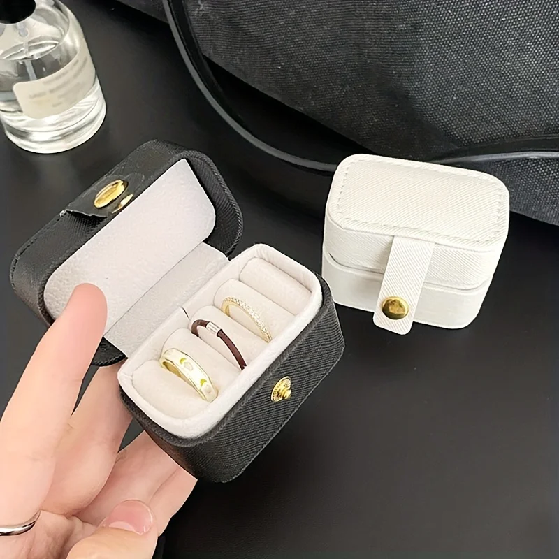 Mini Pink Ring Storage Box Multi Grids Portable