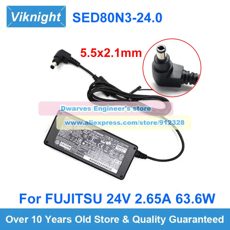 

Genuine 24V 2.65A 63.6W AC Adapter SED80N3-24.0 Charger For Fujitsu SCANSNAP S1500 S1500M FI-7180 FI-7260 FI-7280 FI-7160