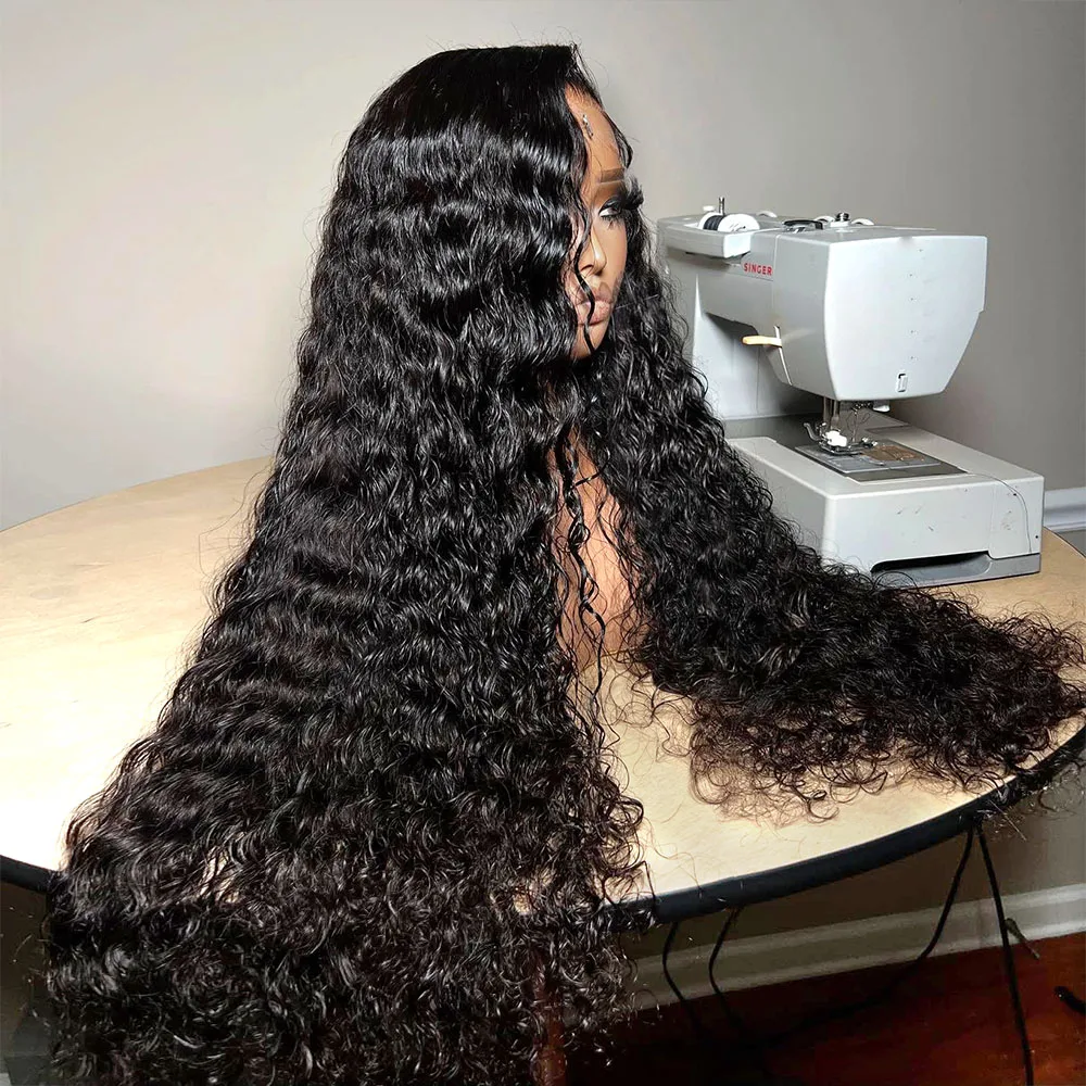 Perruque Lace Front Wig naturelle brut ondulée vietnamienne, sans colle, avec sangle invisible, Full HD 360, Frtonal, Deep Wave, 13×6, 13×4, 13×4