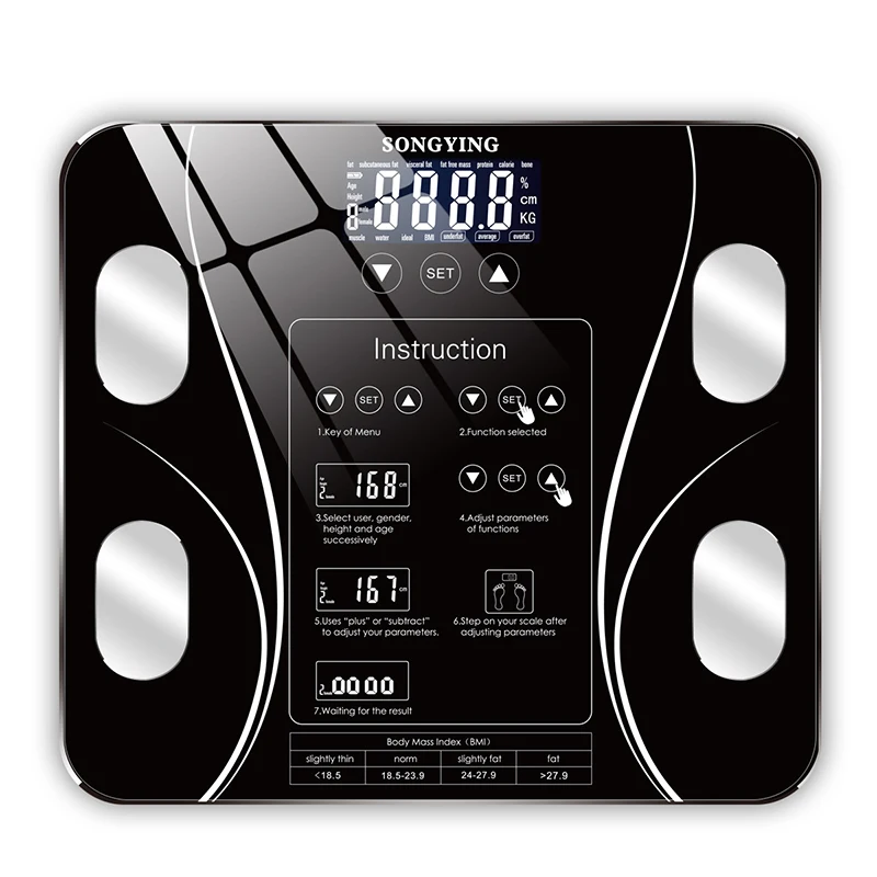 Intelligent Digital Bathroom Weight Scale BMI Body Fat Scale Body Composition Monitor