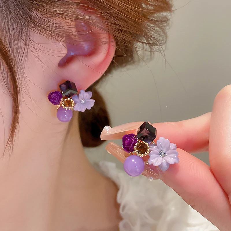 Earrings Displayed on a Model for Scale and Style