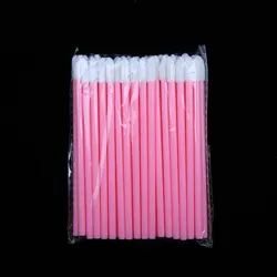 50-Piece Disposable Lip Brush Set - Premium Nylon Lip Gloss Applicators for Flawless Makeup Application (Pink)