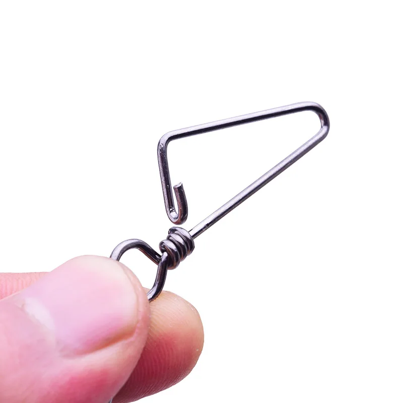 Fishing Swivels 20Pcs 1#-14# Stainless Steel Fishing Triangle Connector Pin Bearing Rolling Swivel Snap For Lure Hook Fishing Tackle Accessories