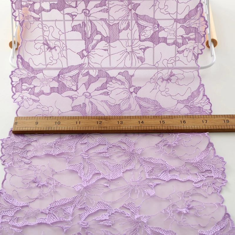 Description Picture 4 of item2Meters Colorful Embroidery Lace trim Skirt Hem Underwear Sewing Craft DIY Apparel Fabrics Lace Lingerie