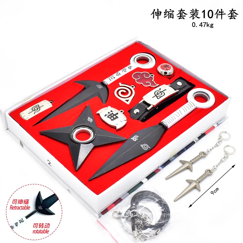 Фото Японская аниме модель оружия Kuani Asuma Shuriken самурайский Катана ниндзя меч брелок из настоящей стали кольцо браслет подарок игрушка для ребенка №2