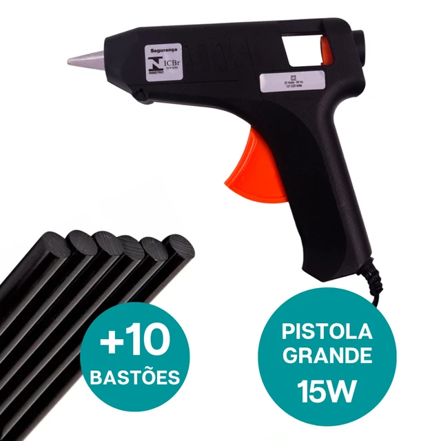 Hot Glue Pistol Large 15w Bivolt + 10 Black Pot - Glue Gun - AliExpress