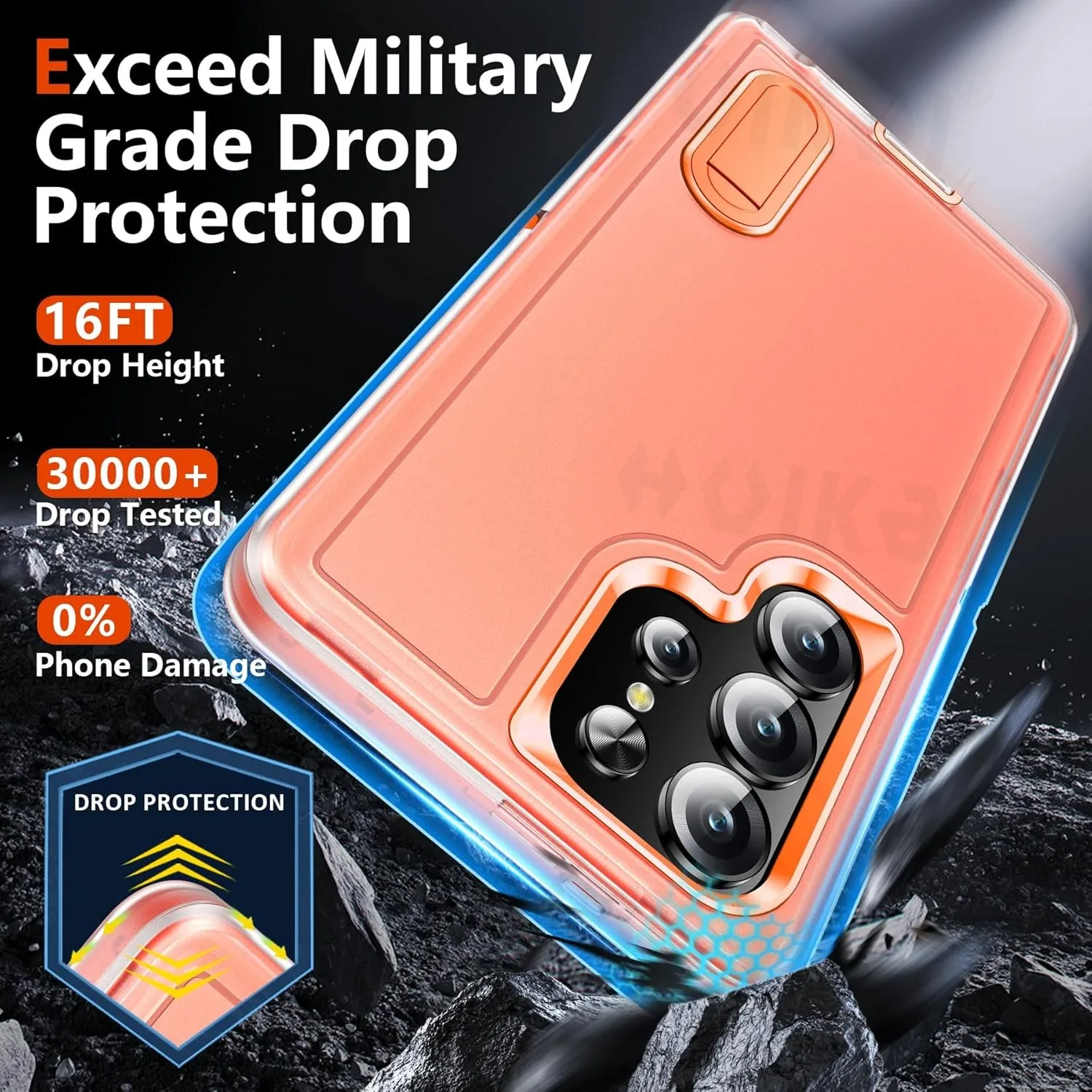 Heavy Duty Shockproof Rugged Phone Case with Kickstand - Anti-Scratch Protection