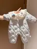 RAISE Winter Newborn Rompers Floral Printed Infant Babys Girls Padded Jumpsuits Thicken Warm Toddler Kids Girl Bodysuit Onesies