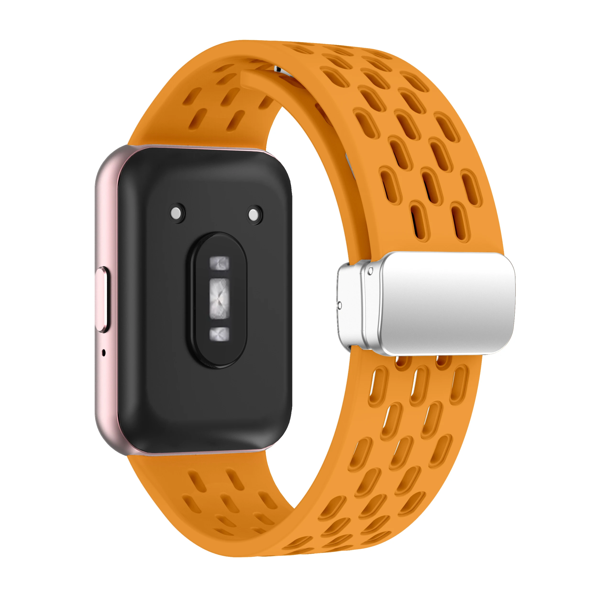 Magnetic Strap with TPU Case - Breathable Silicone Bracelet and Metal Buckle