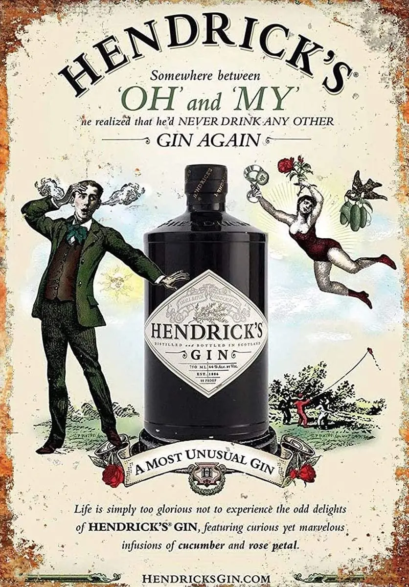 Винтажный жестяной знак NGFD Hendricks, металлический декор, настенный металлический жестяной знак, жестяной знак 8x12 дюймов