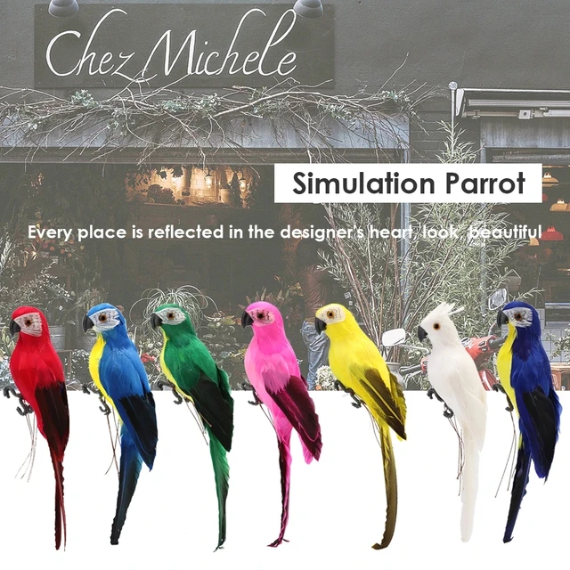 25/35cm Handmade Foam Feather Artificial Parrot Imitation Bird Model Figurine Foam Birds Parrot Home Garden Decoration Ornament
