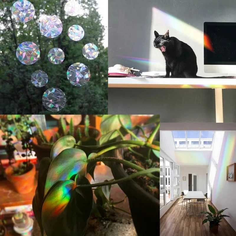 Butterfly Sun Catcher Window Sticker Mushroom Leaf Stained Rainbow Prism Glass Wall Sticker Kids Room Home Decoration Suncatcher