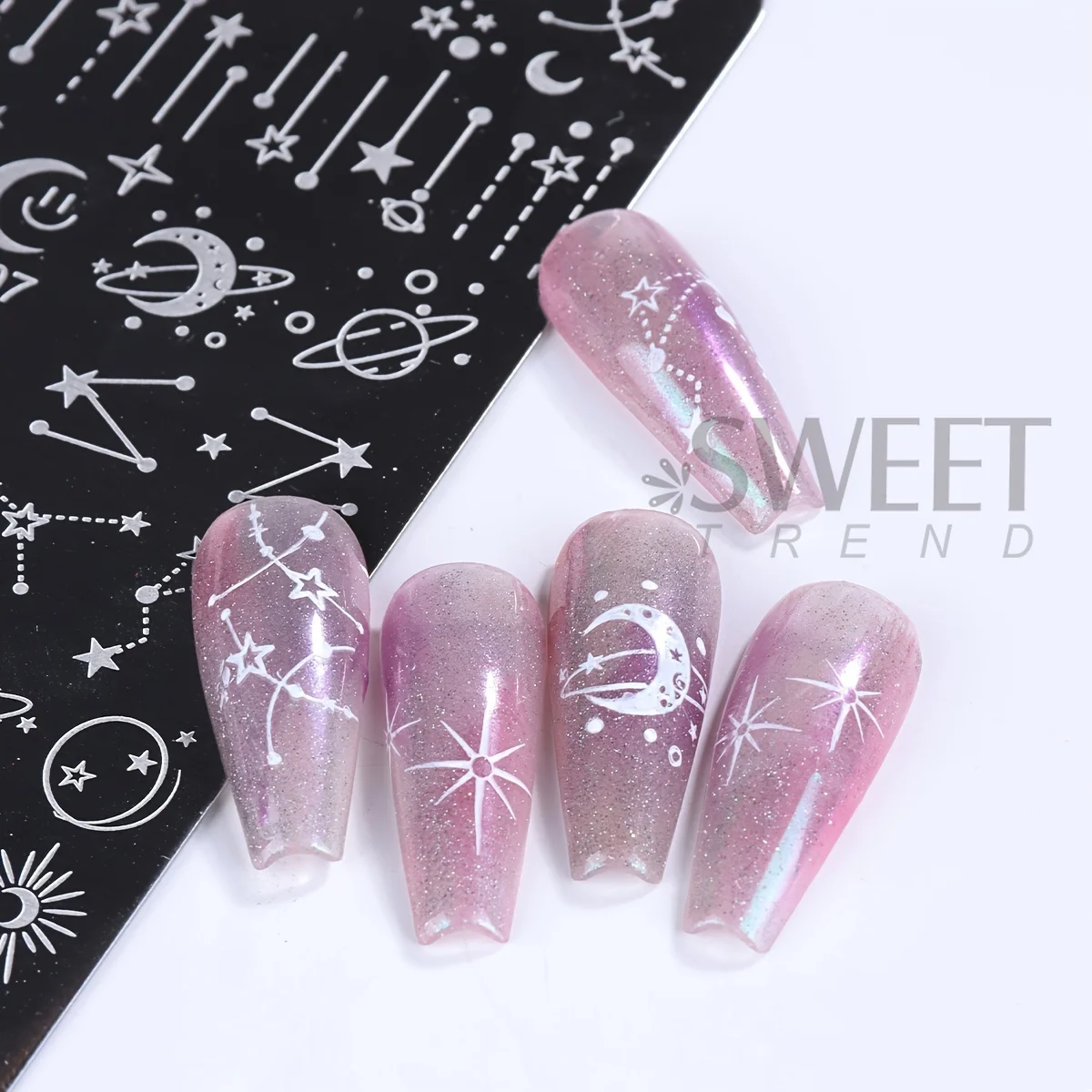 Lace Flower Nail Art Stamping Plate Vibrant Floral Love Moon Star Image Stainless Steel Stencil Template Y2K Trend Manicure Tool 2
