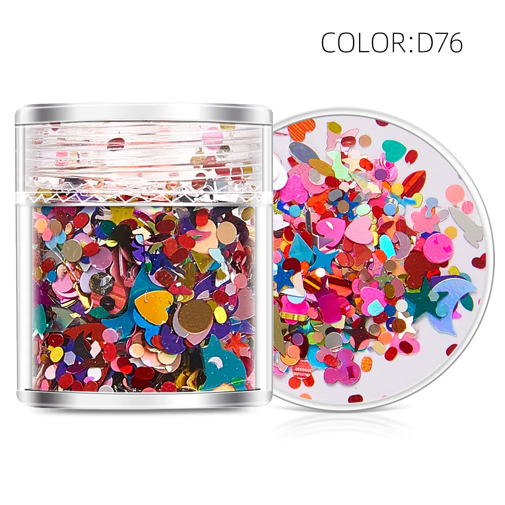

Christmas Sequin Decoration Mix Snowflake Pentagram Pieces Red Green New Year's Manicure Accessories Chunky Laser Glitter