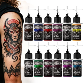 1/6/12PCS colorato tatuaggio temporaneo pasta di succo semi-permanente inchiostro del tatuaggio impermeabile per il corpo di Halloween pittura arte tatuaggio sicuro
