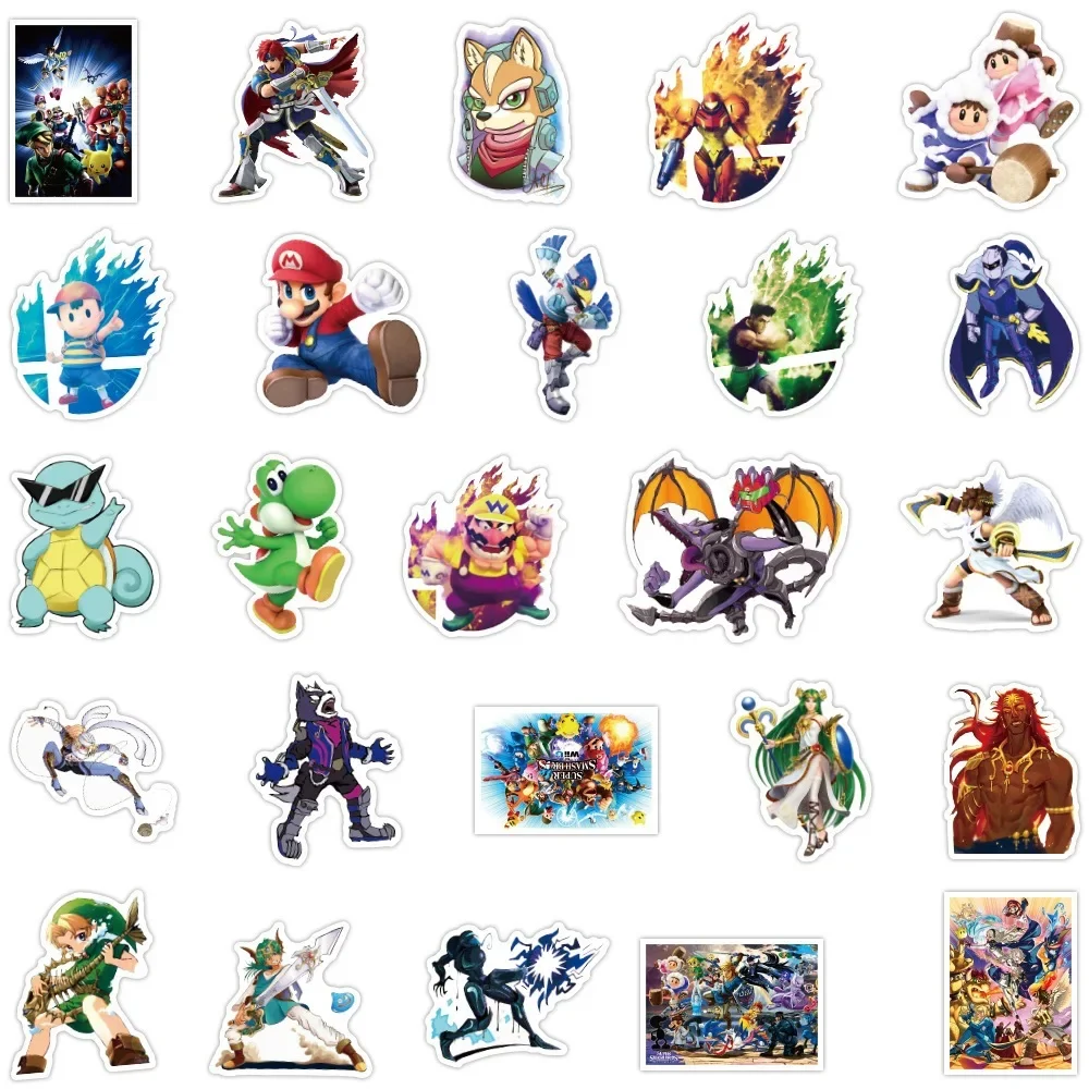 Anime stickers 50/100Pcs Game Smash Pokemon Mario Kirby Stickers