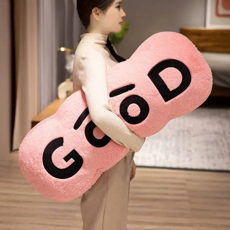 60/82cm 긴 베개 박제 좋은 모습 편지 다채로운 플러시 볼스터 등받이 쿠션 소파 의자 장식 선물