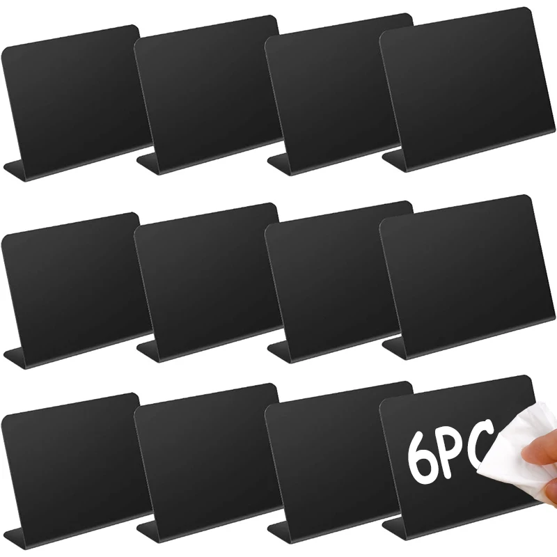 1/3/6PCS Mini Labels Signs Small Blackboard Erasable Message Boards Portable Small Chalkboard For Home Party Restaurant