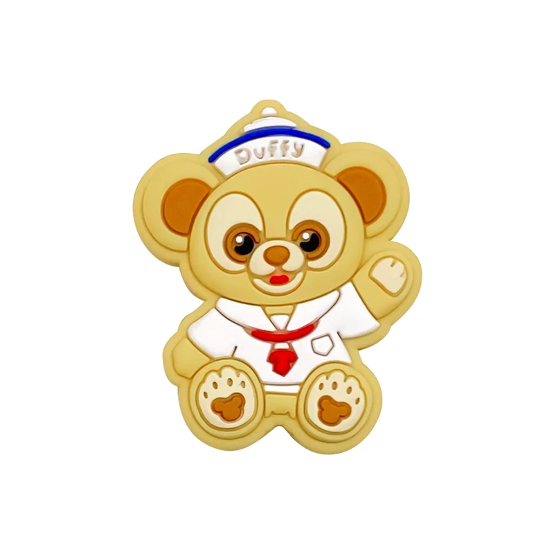 5pcs New Baby Silicone Disney Bear Cartoon Beads Teething Beads Baby Oral Care Food-Grade DIY Nipple Necklace Toy Accessories