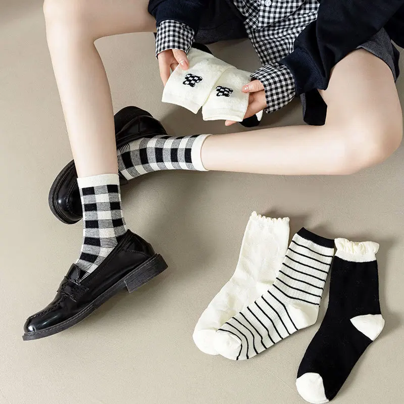 5 Paare/los Damenmode Baumwollsocken Niedliche Happy Crew Socken für Damen Skateboard Sport Baumwollsocken – Detail 21