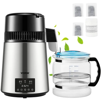 SucceBuy 4L Water Distiller Purifier Filter Dispenser Drink Bottle Softener Dual Temp Display Overheat Protection Home Appliance 1
