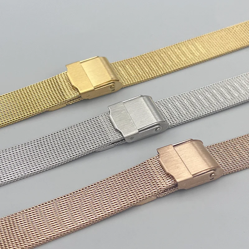 Sleek Unisex Stainless Steel Mesh Belt Watch Band - Multiple Size Options