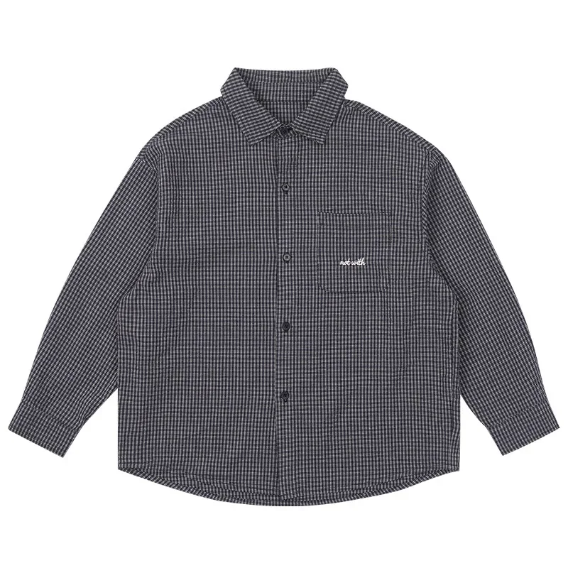 Boys Plaid Bubble Shirt Spring Retro Japanese Style Children's Clothing Large Quantity Cross-Border Male Children