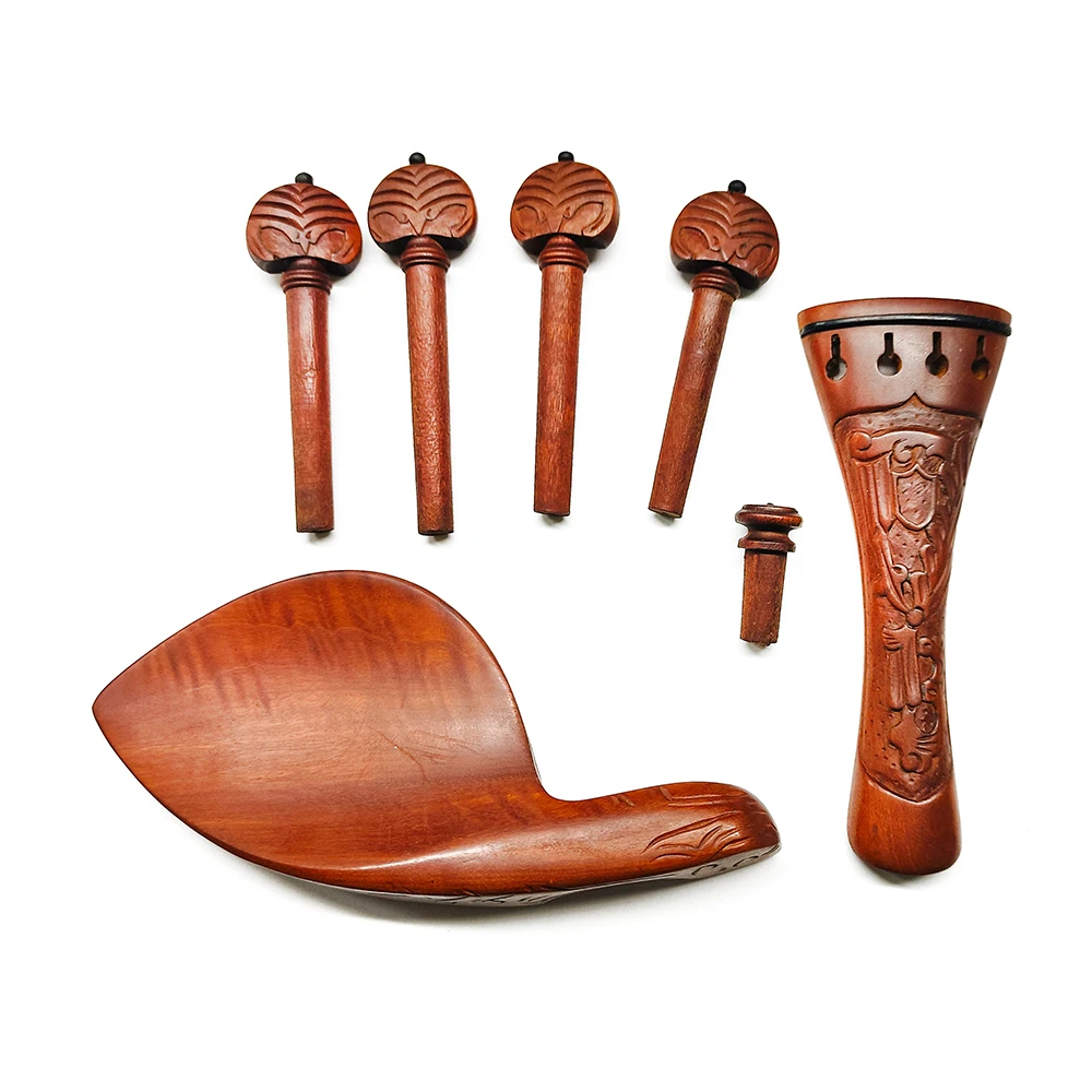 4/4 バイオリンローズウッドアクセサリー象嵌つげテールピースペグ楽器