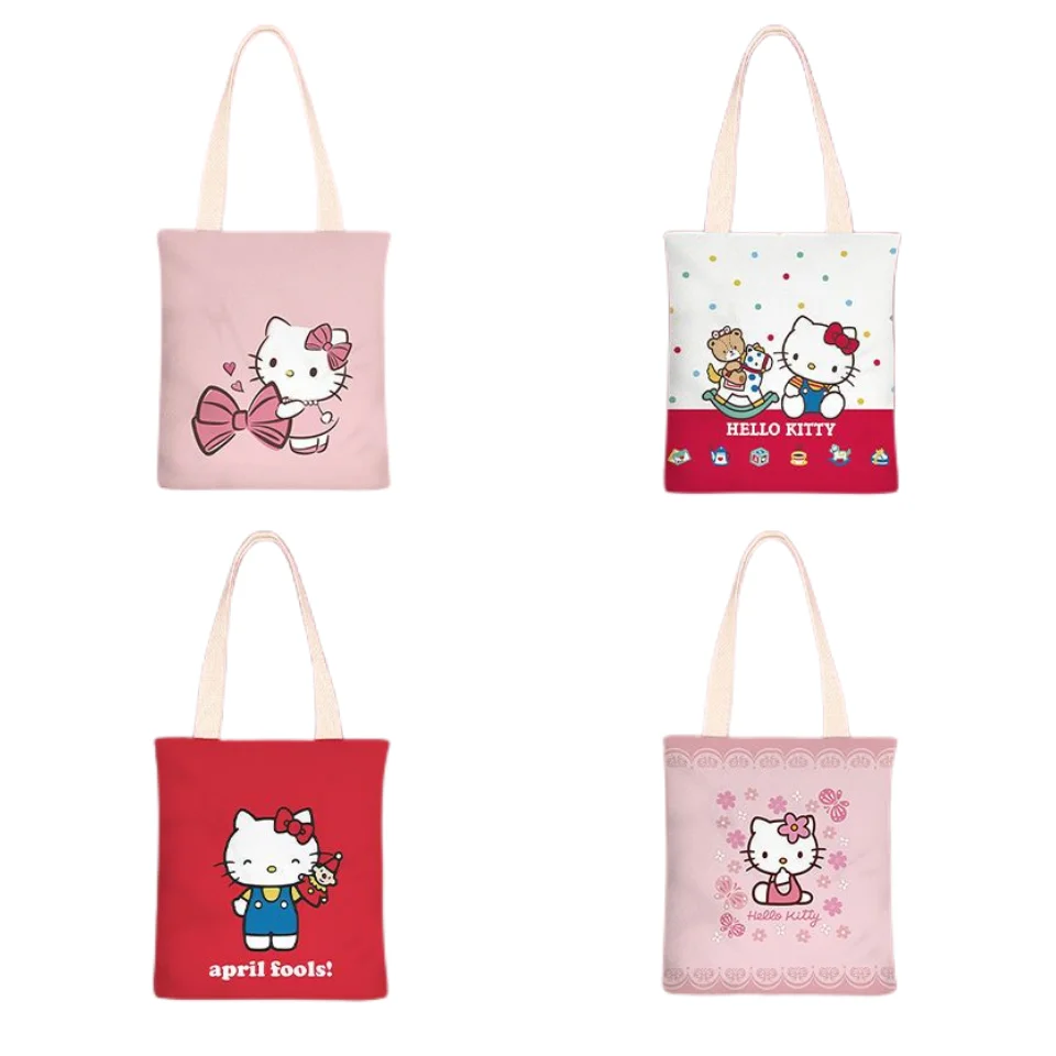 

Hello Kitty anime new ins small fresh canvas bag women's single shoulder bag exquisite simple large capacity durable cute gift