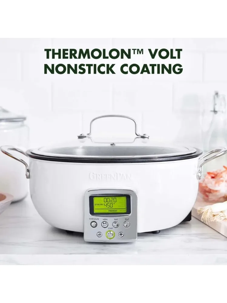 Intelligent electric frying pan, ceramic non stick pan, easy-to-use LED display screen 2