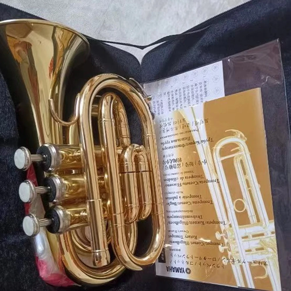 Pocket trumpet 200 B-flat professional performance model made in Japan craftsmanship gold palm trumpet with case accessories