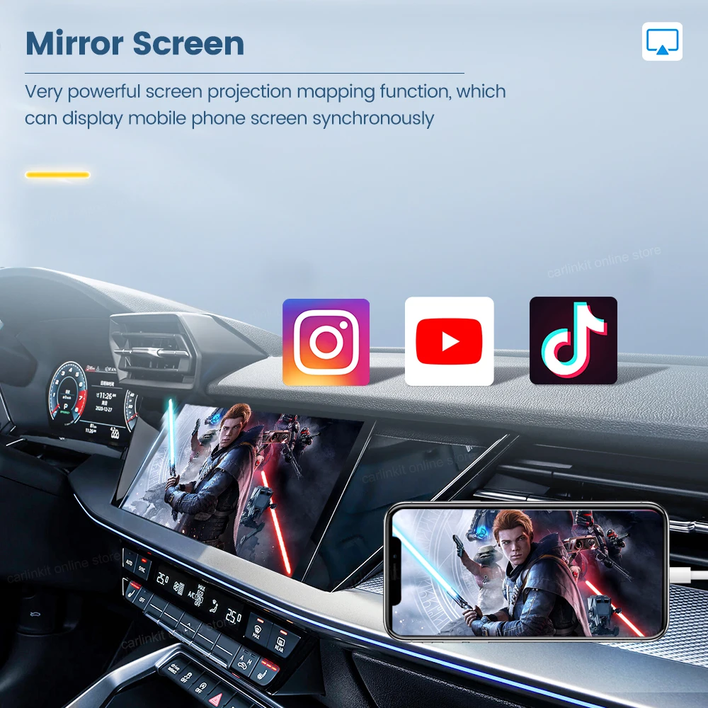CarlinKit- ī÷  USB ȵ̵ ڵ ̷ũ TikTok Ʃ Ʈ ũ ڽ,  ̼ ̵ IOS15 16