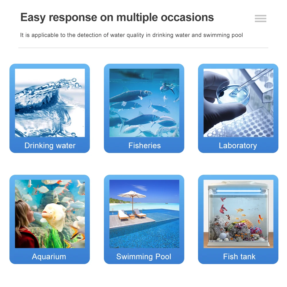 Description Picture 3 of item50 Pieces/Bottle 6 in 1 Total Bromine Chlorine Nitrite Detector Accessory pH Hardness Testers for Swimming Pool SPA Aquarium