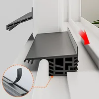  แถบปิดผนึกกันลม กันน้ำ กันเสียง กันฝุ่น สำหรับประตู หน้าต่าง บานเลื่อน ระเบียง ขนาด 1.1 เมตร ผลิตจาก TPE แบบมีกาวในตัว 2