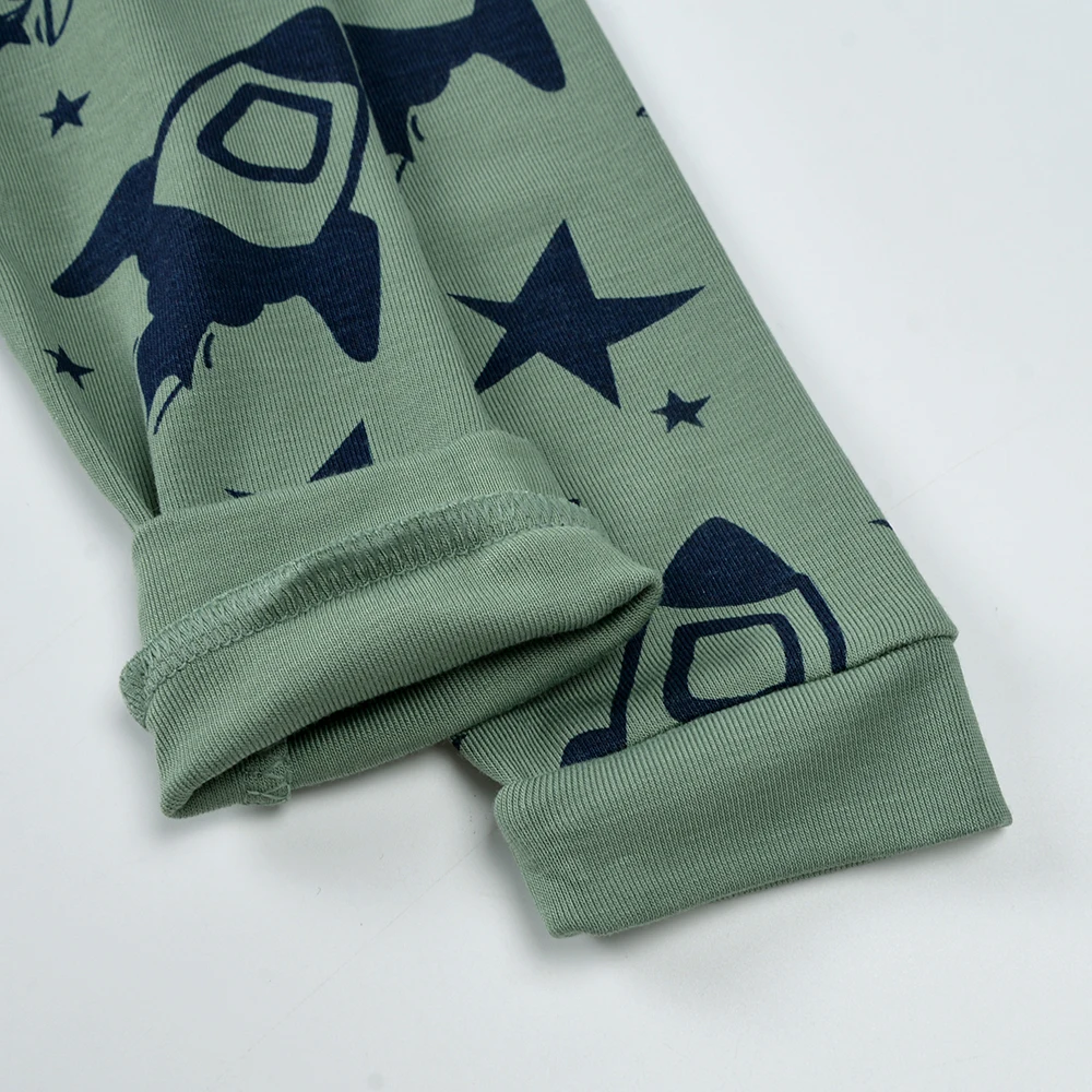 2026 Baby Kinder Pyjamas Anzug Kleinkind Bambus Faser Kleidung Sets Pyjamas Sets Langarm Voller Druck Nachtwäsche Kinder Outfits – Detail 8