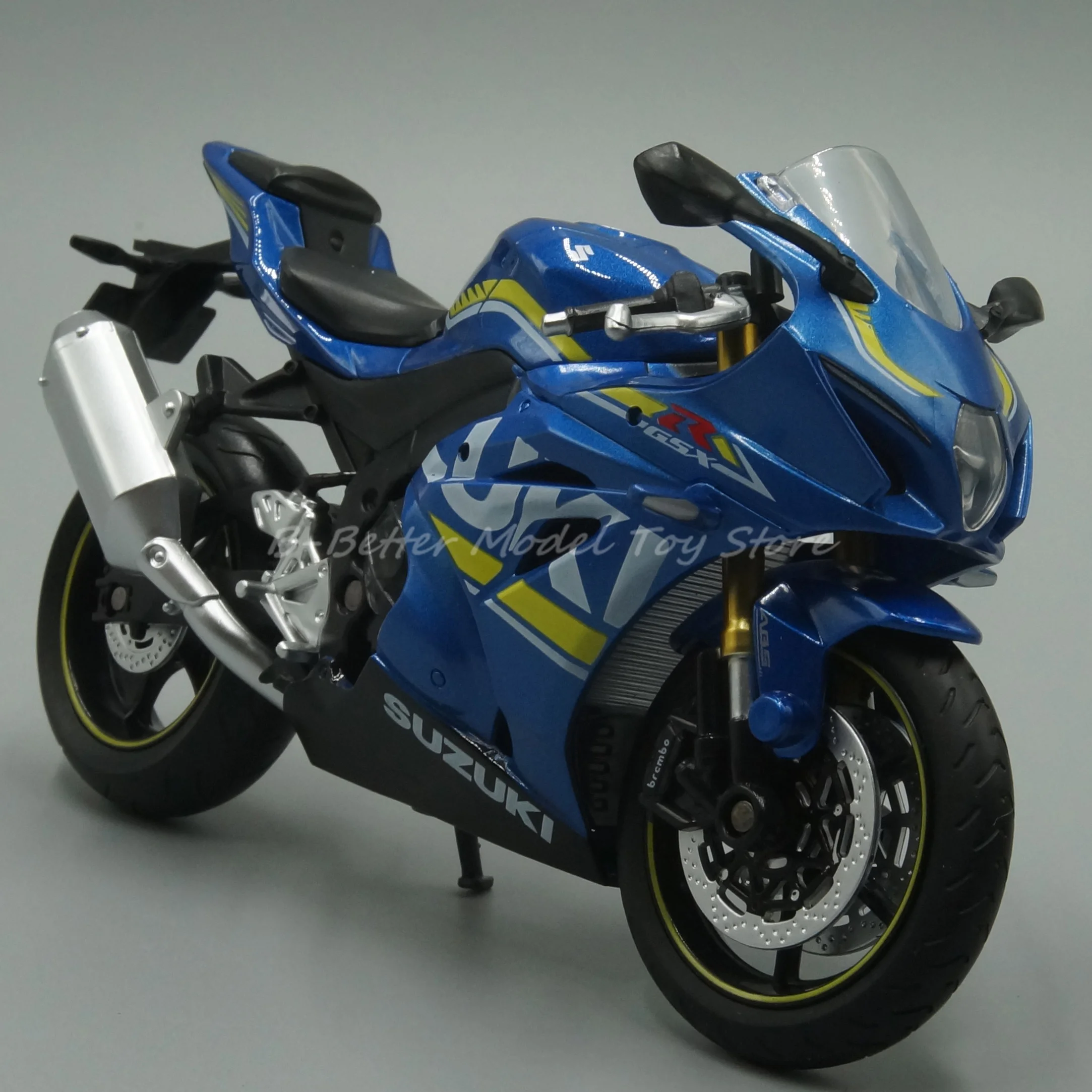 Maqueta De Motocicleta Suzuki GSX R1000R | Modelo A Escala En Negro | Juguete De Colección Para Adultos Y Niños