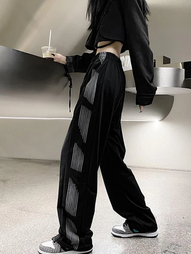 

HOUZHOU Harajuku Black Wide Leg Pants Women Hip Hop Style Streetwear Gothic Baggy Sweatpants Korean Fashion Casual Female Pants