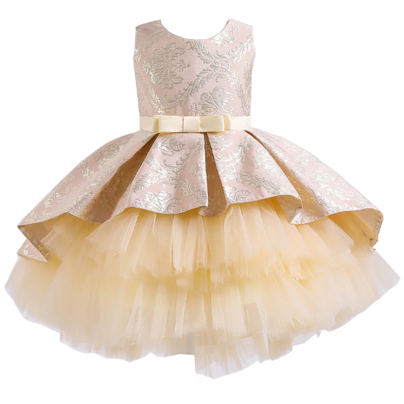 

New Year Xmas Dress Children Trailing Evening Dress For Girls Birthday Party Dress Clothes Baby Girl Embroidery Formal Dresses