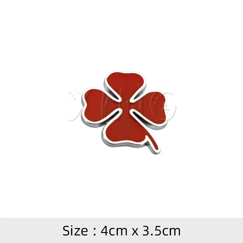 3D Metal Four Leaf Clover Badge Car Emblem Sticker - Rear Trunk Fender Decal