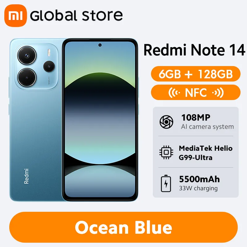Global Version Xiaomi Redmi Note 14 Smartphone 128GB / 256GB