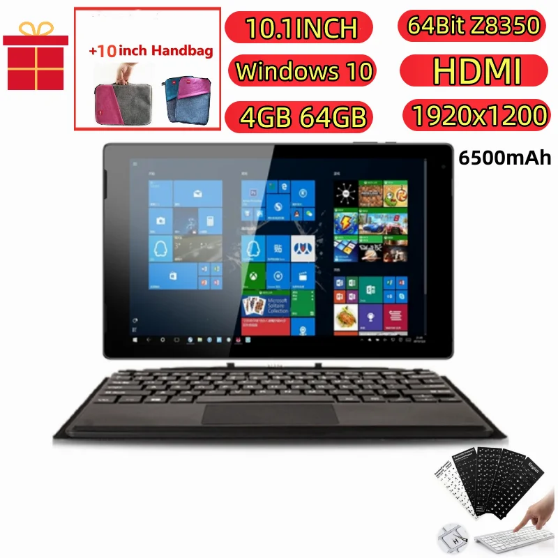 10.1 Inch 2-in-1 Tablet - 4GB RAM, 64GB ROM, Windows 10, Z8350, 1920x1200IPS, HDMI-Compatible, USB 3.0 Description Image.This Product Can Be Found With The Tag Names Computer Office, Screen protector, Tablet Accessories Parts, Tablet Screen Protectors