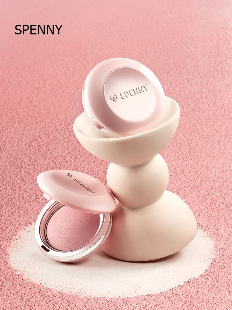 SPENNY Soft Fog Blush Baking Fowder Large Capacity Purple Shrink Expansion Color Naturally Brighten Highlight Cheek 6.2G