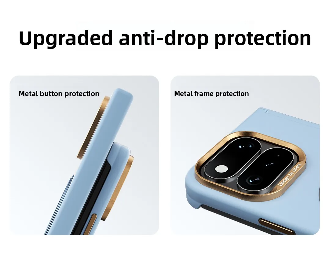 Elegant Skin Feel Case with 360° Rotating Magnetic Stand and Metal Lens Protection - Shockproof Design